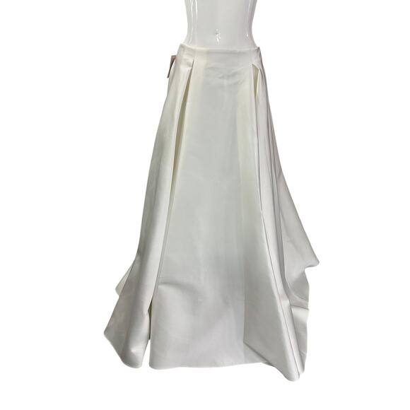 Sau Lee Satin Lucie Pleated Maxi Skirt White Women's Size 6 - Picture 8 of 11